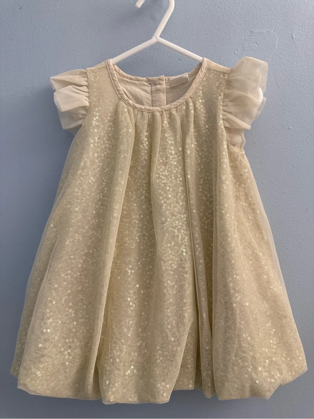 Baby GAP Cream Sequin Tulle Baby Dress